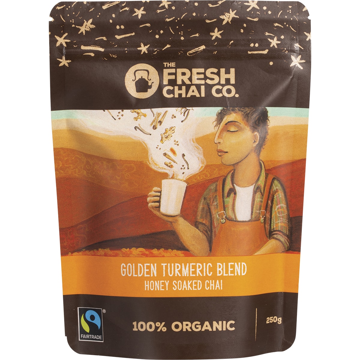 THE FRESH CHAI CO Golden Turmeric Blend Honey Soaked Chai 1 x 250g