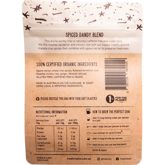 The Fresh Chai Co. Spiced Dandy Blend Fresh Sticky Chai 125g