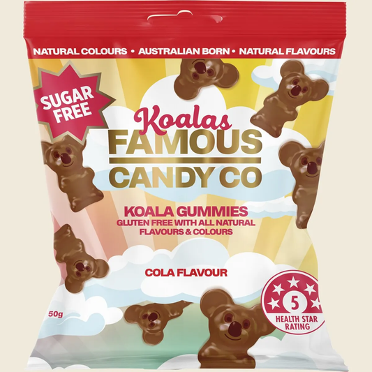 Famous Sugar Free Candy Koala Gummies Cola Flavour - Box of 10
