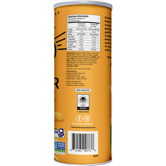 The Good Crisp Company Potato Crisps Cheddar Cheese - Box of 8