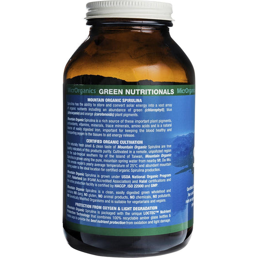 GREEN NUTRITIONALS Mountain Organic Spirulina Powder 1 x 250g