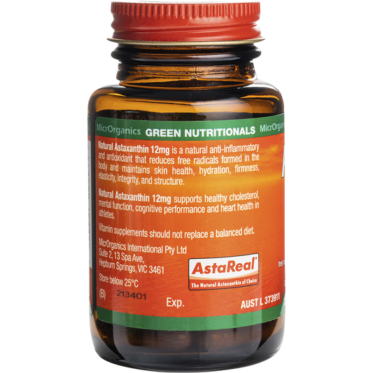 Green Nutritionals Natural Astaxanthin 12mg 12 x 20 Caps