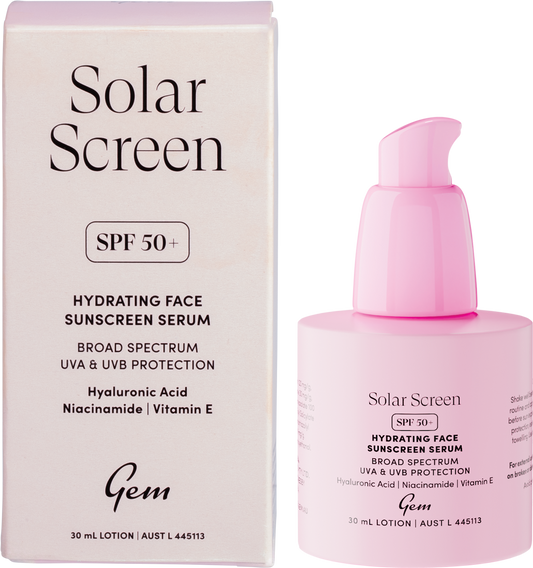 Gem Solar Screen SPF50+ Hydrating Face Sunscreen Serum