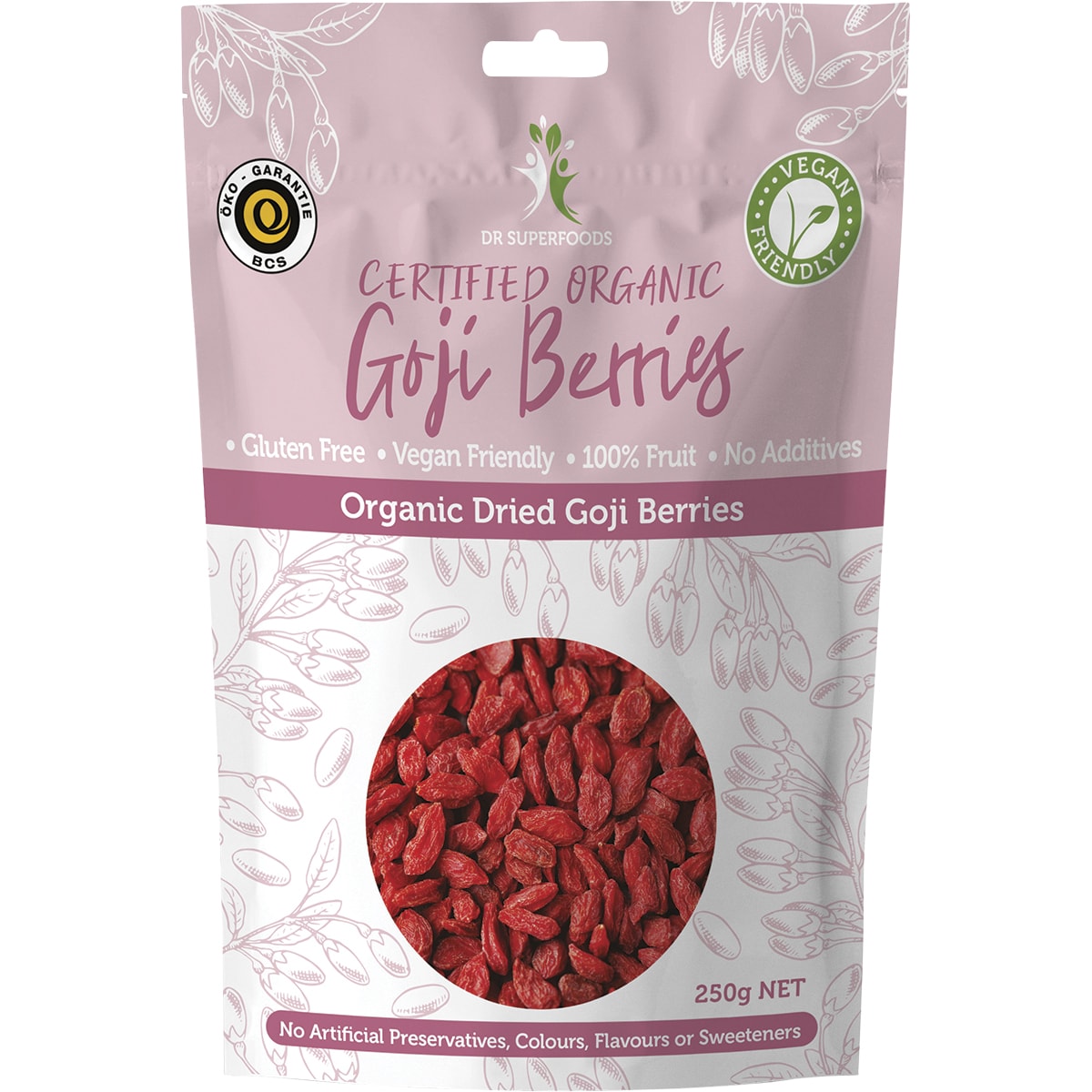 DR SUPERFOODS Dried Goji Berries Certified Organic 1 x 250g
