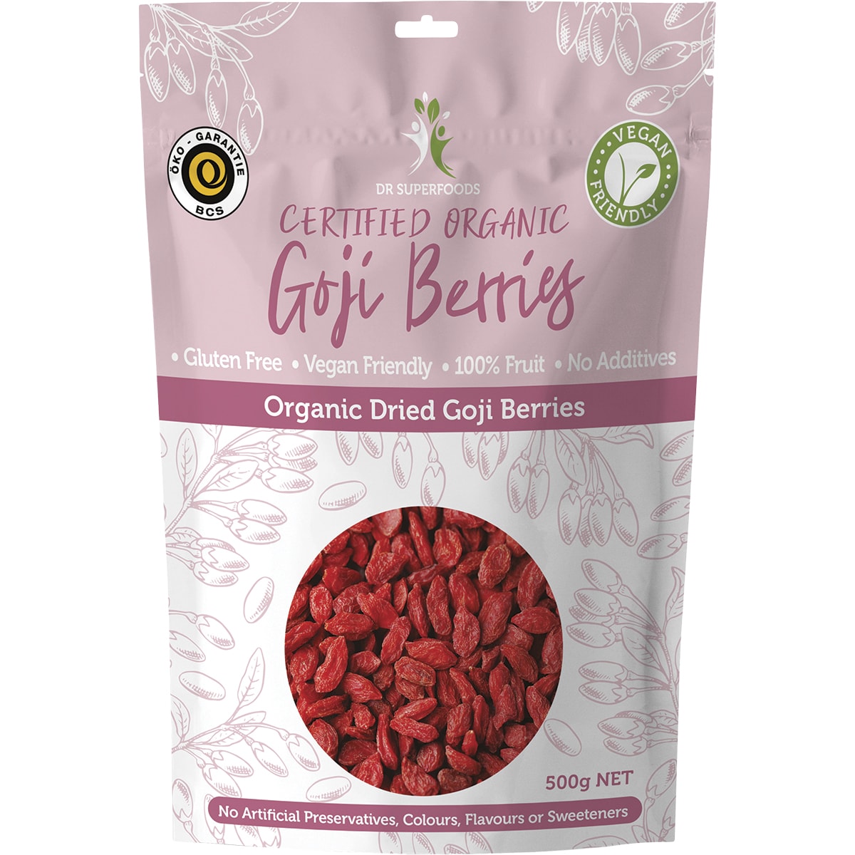 DR SUPERFOODS Dried Goji Berries Certified Organic 1 x 500g