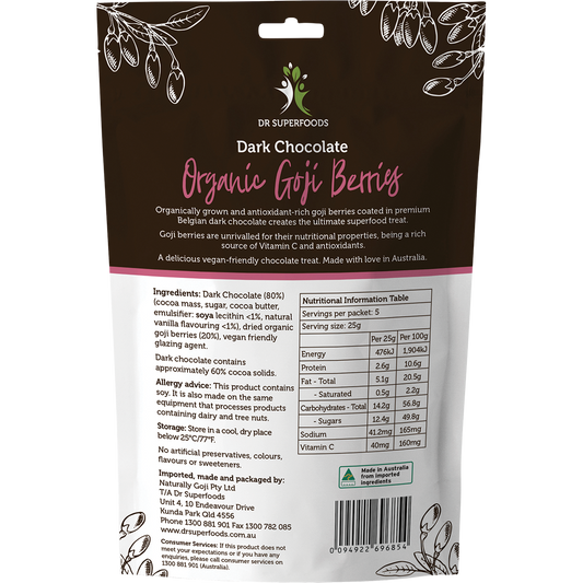 Dr Superfoods Goji Berries Organic Dark Chocolate