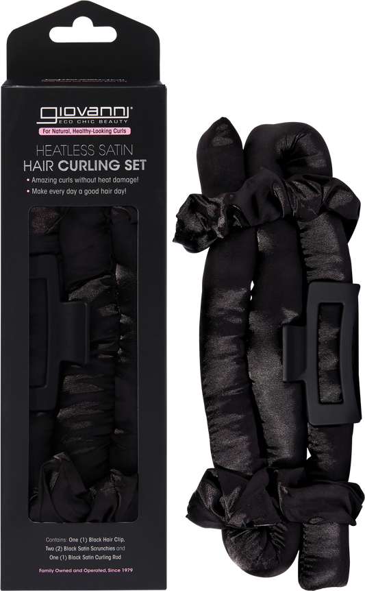 Giovanni Heatless Satin Hair Curling Set Black