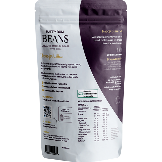 Happy Bum Ground Coffee Beans Medium Roast