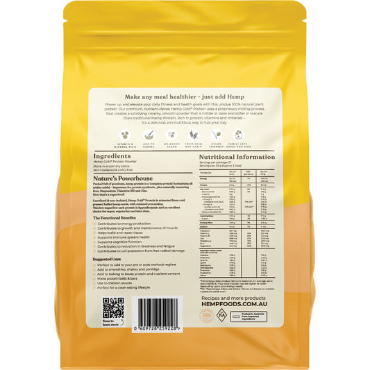 HEMP FOODS AUSTRALIA Organic Hemp Gold Protein 1 x 900g