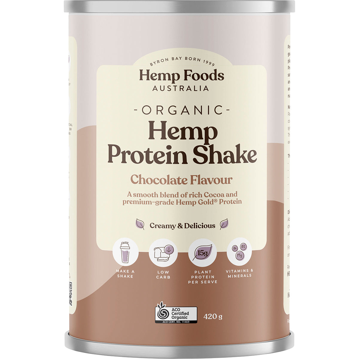 HEMP FOODS AUSTRALIA Organic Hemp Protein Shake Chocolate 1 x 420g