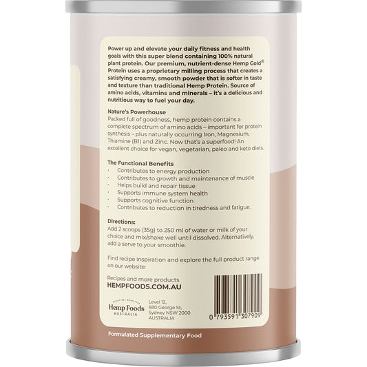 HEMP FOODS AUSTRALIA Organic Hemp Protein Shake Chocolate 1 x 420g