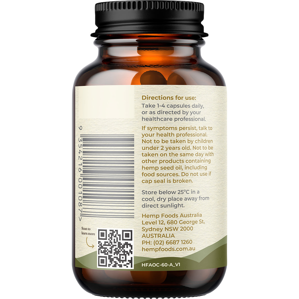 HEMP FOODS AUSTRALIA Plant-Based Omega with Hemp Gold Seed Oil 1 x 60 Caps