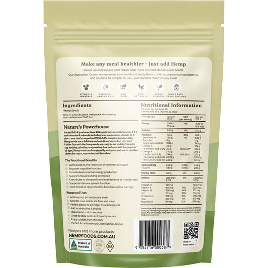 HEMP FOODS AUSTRALIA Australian Hemp Seeds Hulled 1 x 800g