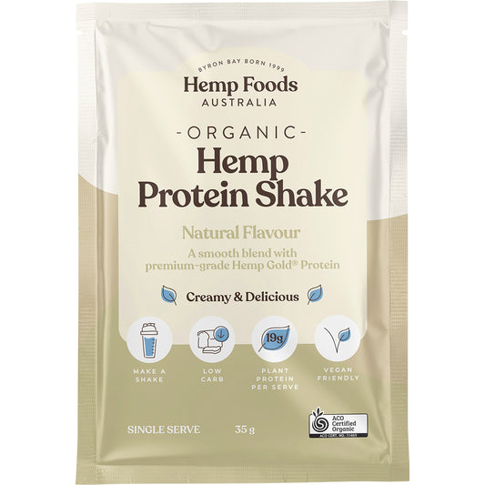 HEMP FOODS AUSTRALIA Organic Hemp Protein Shake Natural 7 x 35g