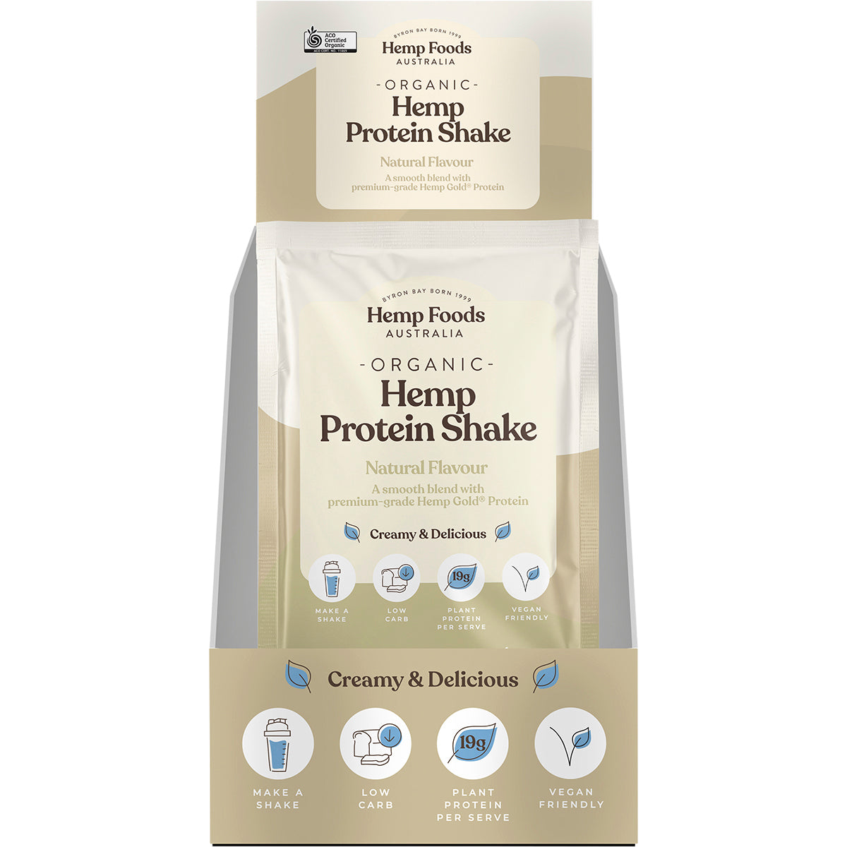 HEMP FOODS AUSTRALIA Organic Hemp Protein Shake Natural 7 x 35g