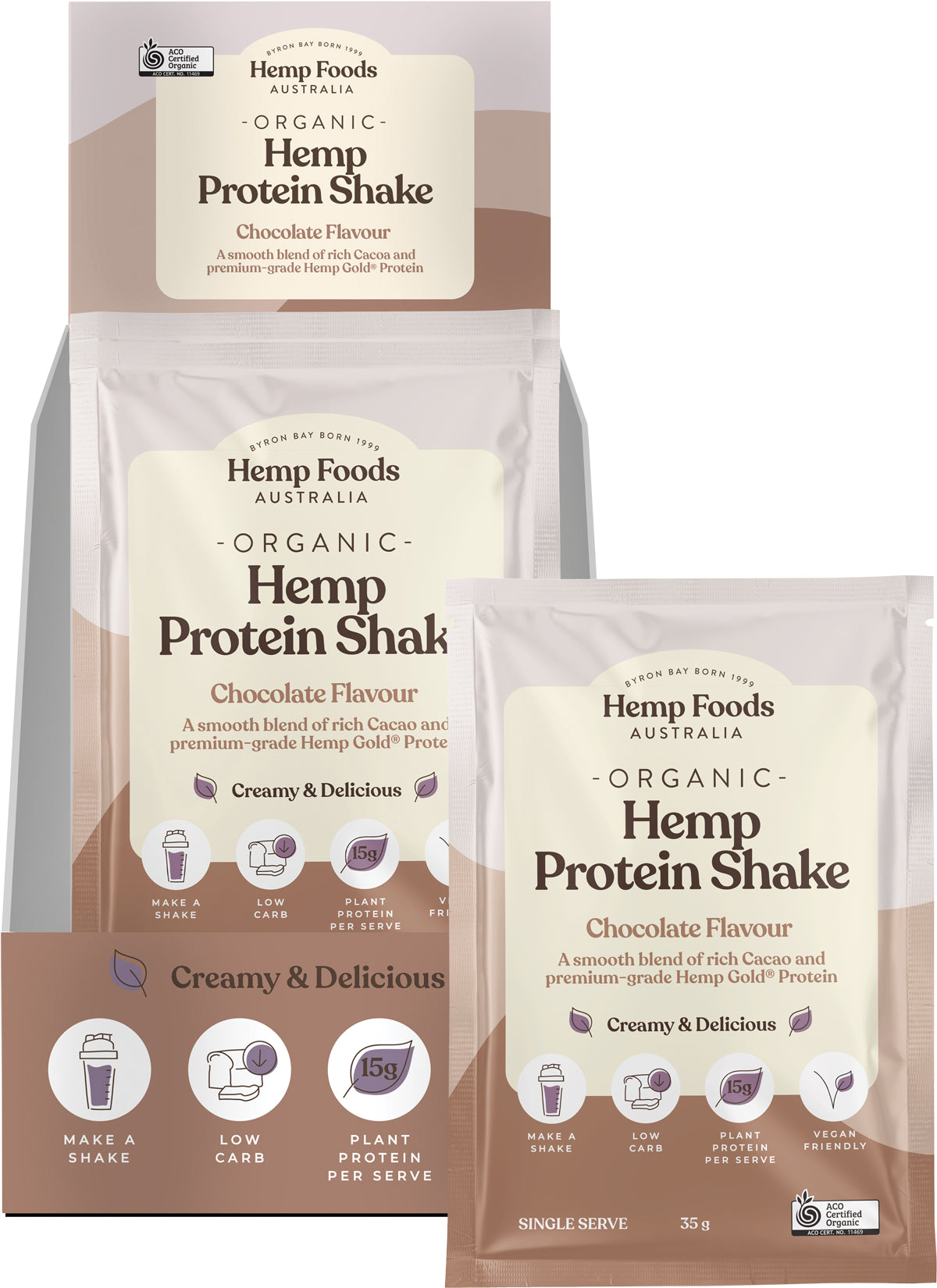 HEMP FOODS AUSTRALIA Organic Hemp Protein Shake Chocolate 7 x 35g