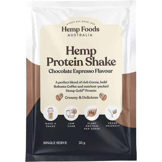 HEMP FOODS AUSTRALIA Organic Hemp Protein Shake Chocolate Espresso 7 x 35g