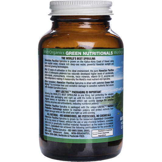 GREEN NUTRITIONALS Hawaiian Pacifica Spirulina Tablets 500mg 1 x 200 Tabs