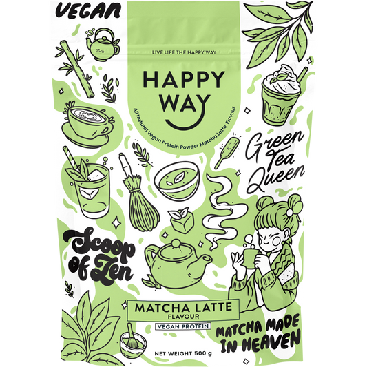 Happy Way Vegan Protein Powder Matcha Latte