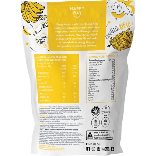 Happy Way Whey Protein Powder Banana 6 x