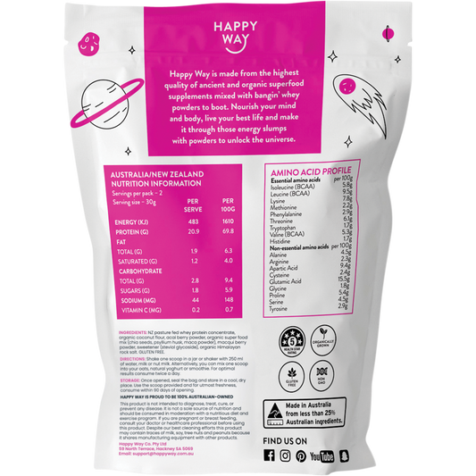 Happy Way Whey Protein Powder Berry 6 x