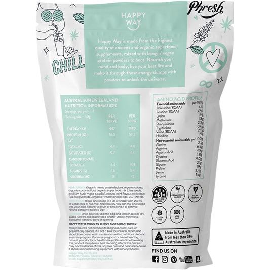 HAPPY WAY Hemp Protein Powder Cacao Mint 6 x 60g