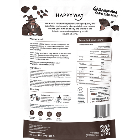 Happy Way Whey Protein Powder Dark Chocolate
