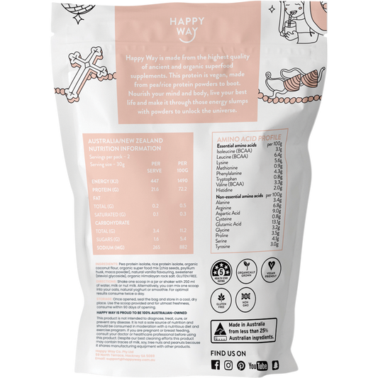 Happy Way Vegan Protein Powder Vanilla