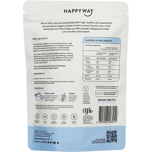 Happy Way Vegan Protein Powder Flavourless