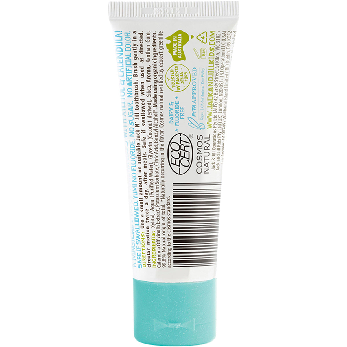 JACK N' JILL Toothpaste Children Milkshake Fluoride Free 6 x 50g