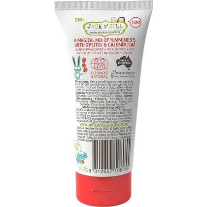 JACK N' JILL Toothpaste Children Strawberry Fluoride Free 6 x 200g