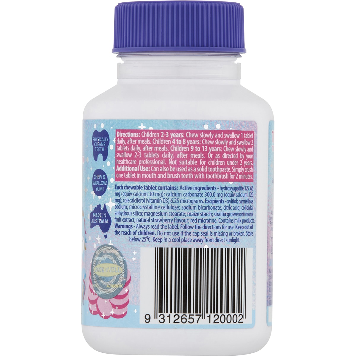 JACK N' JILL Tooth Sparkles Tooth Cleaning Calcium Chews 3 x 60 Tabs