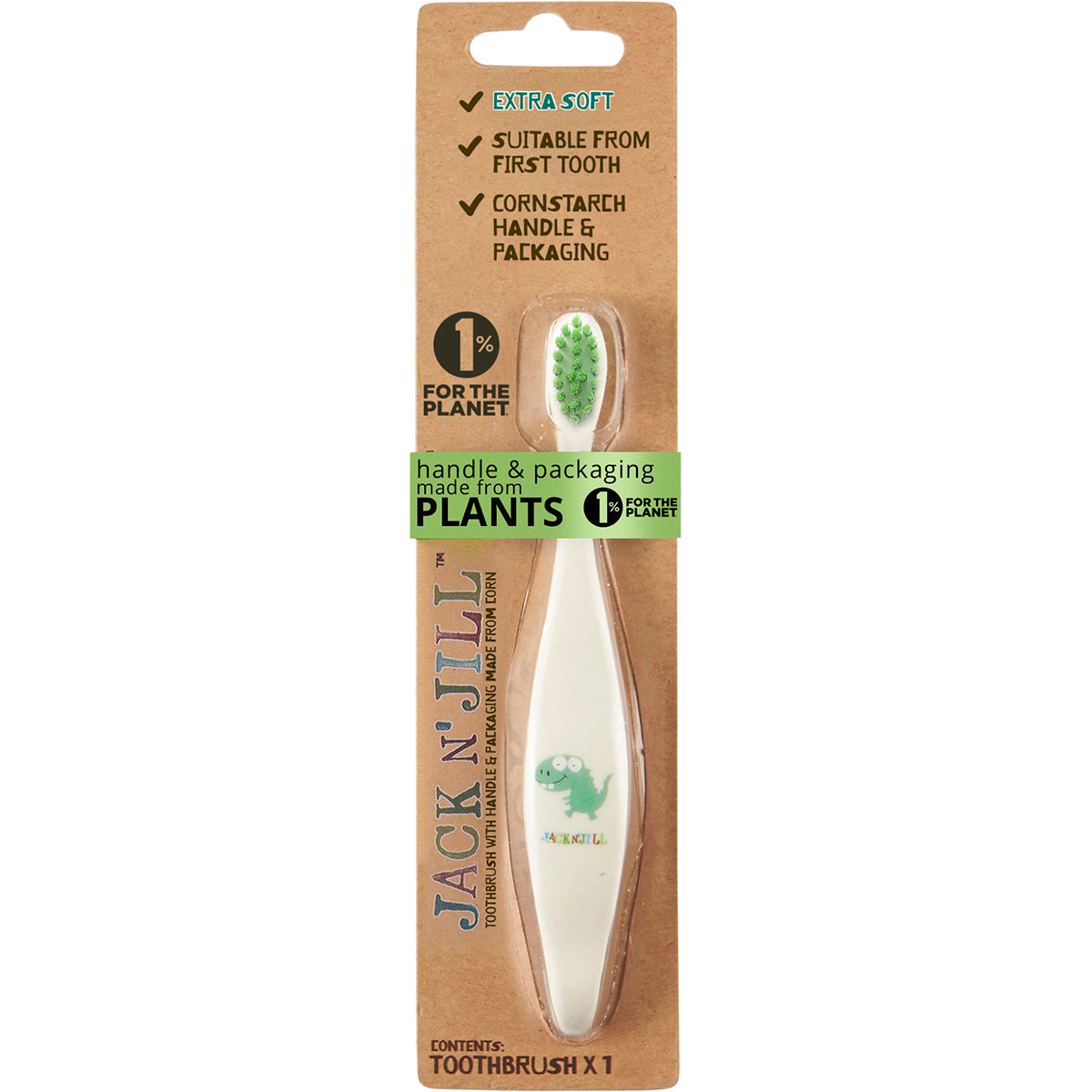 JACK N' JILL Toothbrush Children Dino Biodegradable x 8