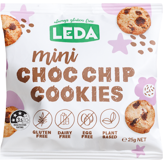 Leda Mini Choc Chip Cookies 6 Pack - Box of 6