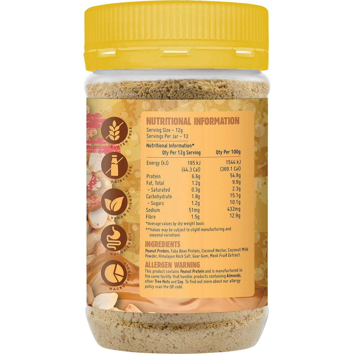 MACRO MIKE Powdered Peanut Butter Sweet Original 1 x 156g