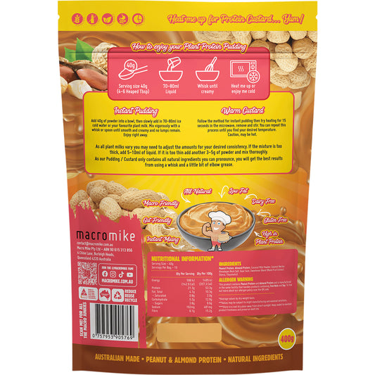 MACRO MIKE Plant Protein Pudding Choc Peanut Truffle Fudge 1 x 400g