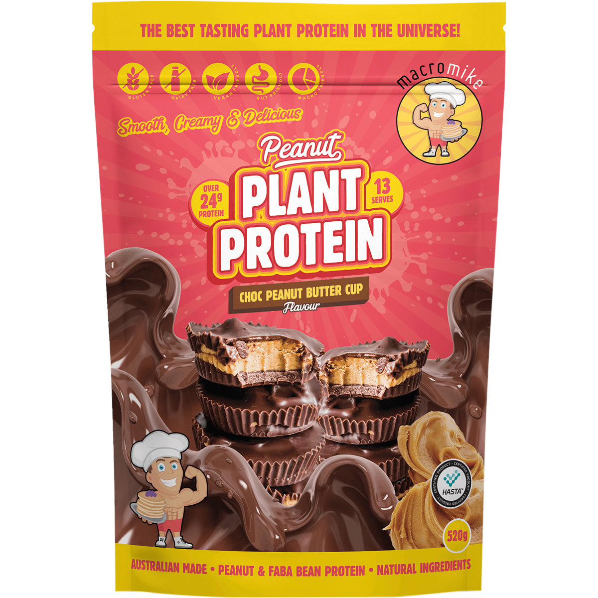 MACRO MIKE Peanut Plant Protein Choc Peanut Butter Cup 1 x 520g