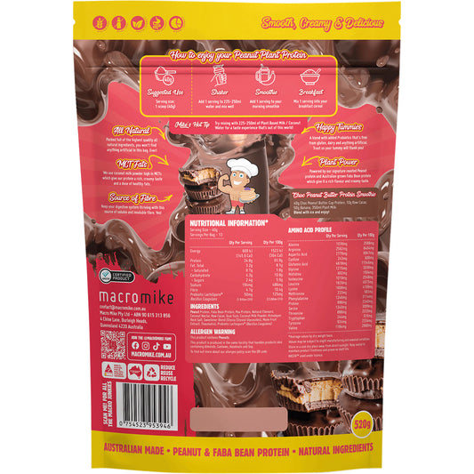 MACRO MIKE Peanut Plant Protein Choc Peanut Butter Cup 1 x 520g