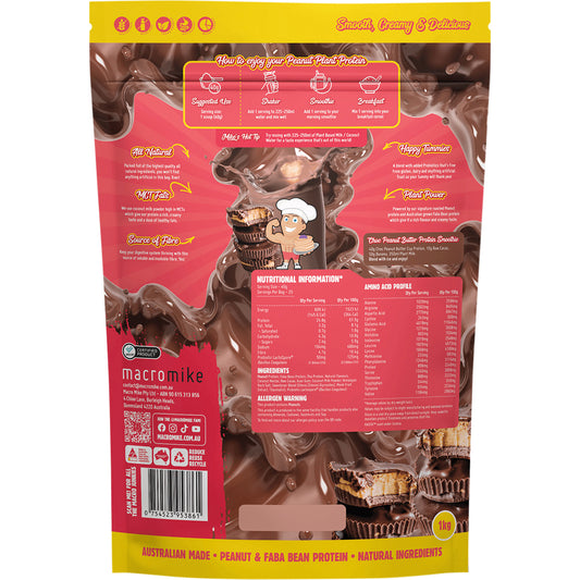 MACRO MIKE Peanut Plant Protein Choc Peanut Butter Cup 1 x 1kg