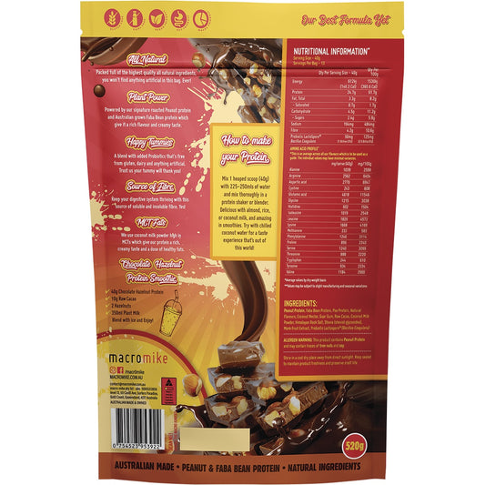 MACRO MIKE Peanut Plant Protein Chocolate Hazelnut 1 x 520g