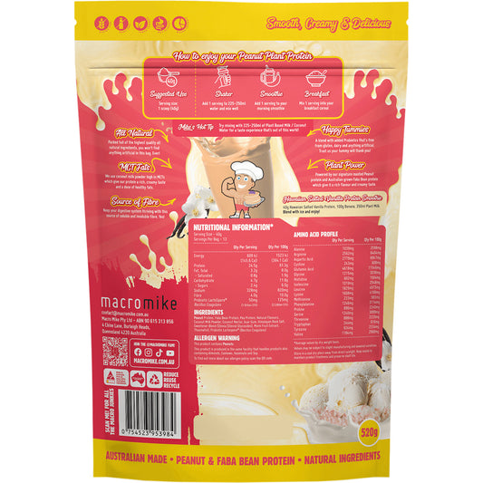 MACRO MIKE Peanut Plant Protein Hawaiian Salted Vanilla 1 x 520g