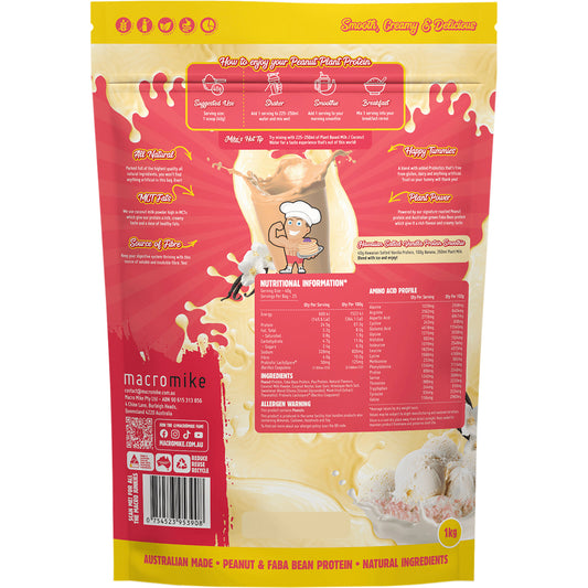 MACRO MIKE Peanut Plant Protein Hawaiian Salted Vanilla 1 x 1kg