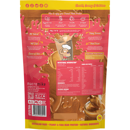 MACRO MIKE Peanut Plant Protein Original Peanut Butter 1 x 1kg
