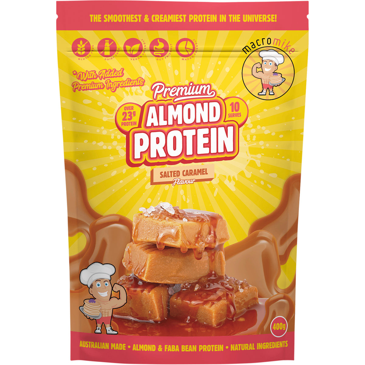 MACRO MIKE Premium Almond Protein Salted Caramel 1 x 400g