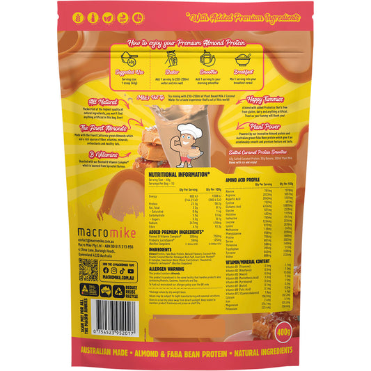 MACRO MIKE Premium Almond Protein Salted Caramel 1 x 400g