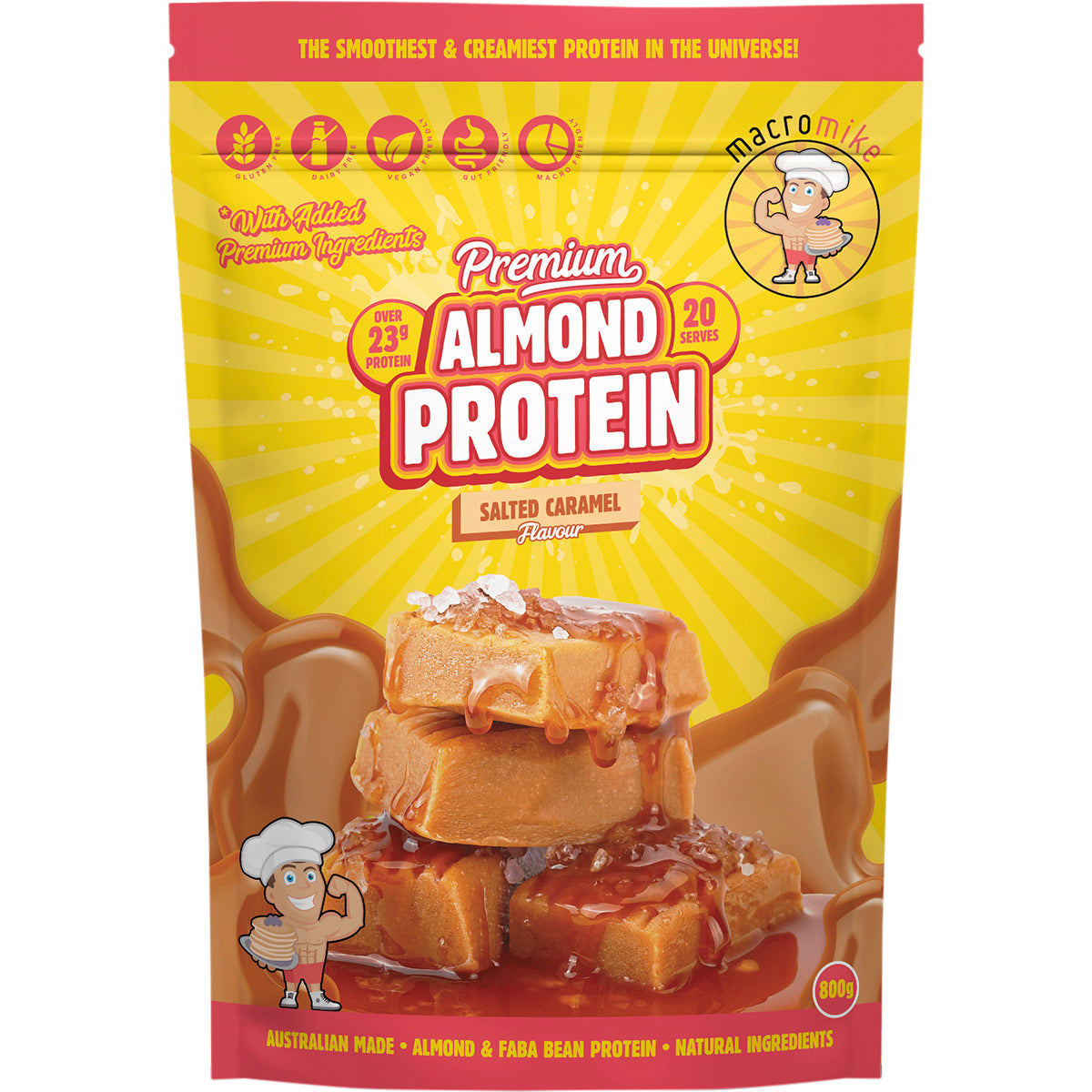 MACRO MIKE Premium Almond Protein Salted Caramel 1 x 800g