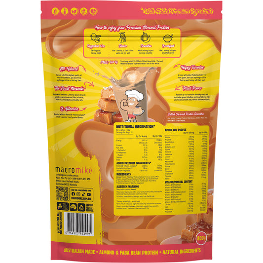 MACRO MIKE Premium Almond Protein Salted Caramel 1 x 800g