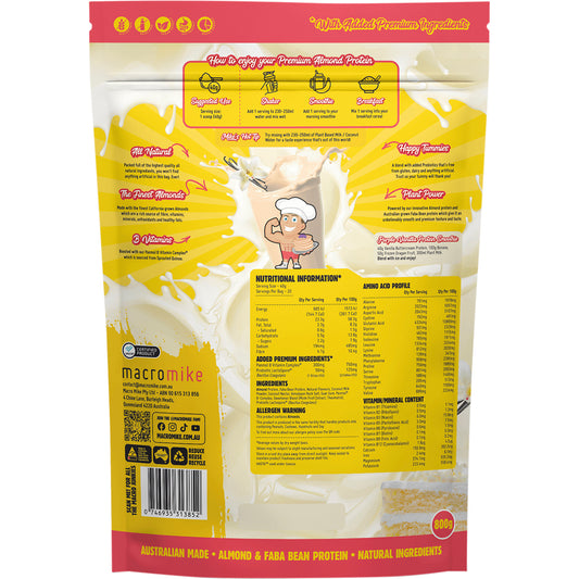 MACRO MIKE Premium Almond Protein Vanilla Buttercream 1 x 800g