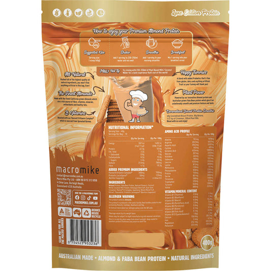 MACRO MIKE Premium Almond Protein Caramelised Biscuit 1 x 400g