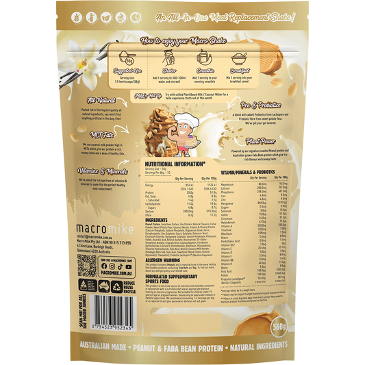 MACRO MIKE The Macro Shake Meal Replacement PB Vanilla Ice Cream